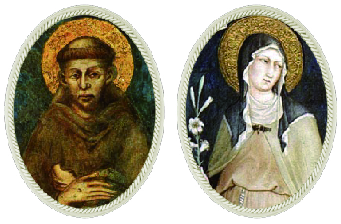 （左）聖フランシスコ　（右）聖クララ