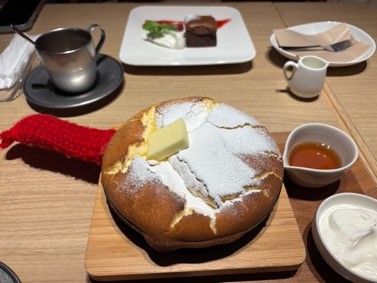■彫刻鑑賞後の恒例になりそうなパンケーキ